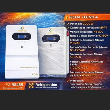 En oferta Inversor Ecarus de 3 kw con batería de 5 kw - Img 122875250