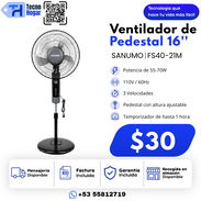 Ventilador de Pedestal 16" SANUMO 55-70W - Img 56694414
