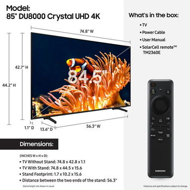 Samsung de 85” Crystal 4K UHD ( 85”DU8000C ) - Img 123882021