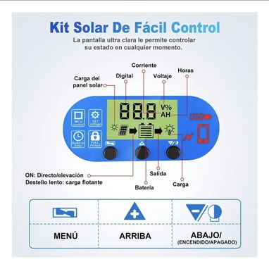 Kit de panel solar con controlador de carga - 9/10