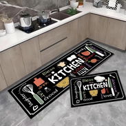 🛑🍳 ALFOMBRA ANTIDESLIZANTE PARA COCINA – SET DE 2 PIEZAS, FRASES POSITIVAS – 15 USD - Img 56096868