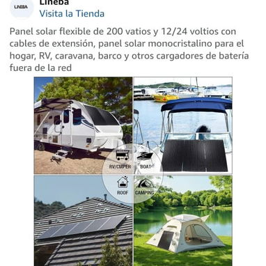 Eficiencia de conversión solar: 23.4% • Potencia máxima de salida: 200W • Precio 240 USD mensajería gratis - Img 121495917