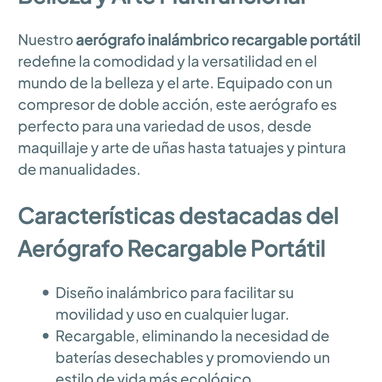 Aer贸grafo Inal谩mbrico Recargable - Pistola de pintura 馃寪 - Img 127991429