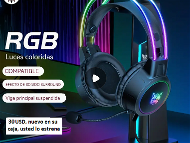 Audifonos gamer onikuma x15 pro rgb nuevo en su caja - Img main-image-45526426