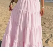 Falda larga, rosada, estilo boho - Img 56116921