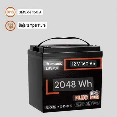 Batería LiFePO4 12V 160Ah Group 24 2048Wh Bluetooth Para Respaldo En Casa - 2/9