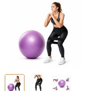 BALÓN DE YOGA INFLABLE CON SUPERFICIE ANTIDESLIZANTE +BANDA ELÁSTICA CERRADA DE RESISTENCIA - Img 57511878