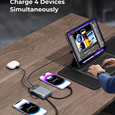 🔋⚡ POWER BANK 30000MAH CON CABLES INTEGRADOS CARGA RÁPIDA 22.5W HASTA 4 DISPOSITIVOS ENVÍO DISPONIBLE GARANTÍA - Img 119706674
