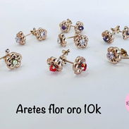 Aretes de oro en forma de flor de diferentes colores 🌸🪷🌸 - Img 55415986