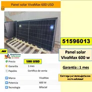 (MV-908) Panel solar VivaMax 600 w 180 USD...51596013..Garantia 1 mes. ..Tpte lugares cercanos - Img 57769739