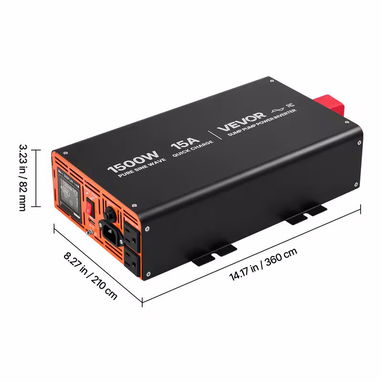 VEVOR Inverter UPS 1500W RMS(3000W pico)+ Cargador 15A 2 en 1 para todas las baterias - Img 115093262