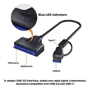 Adaptador SATA USB 3.0 Cable SATA 3 USB Tipo C CALIDAD Disco Duro Externo HDD SSD - USB NUEVO a Estrenar - Img 48963799