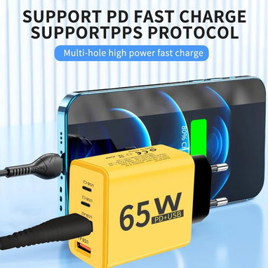 🔌​ CARGADOR 65 WATT 🔌​  4 SALIDAS - 2 TIPOC 2 USB 🔌​  -- PLUG AMERICANO 🔌​ -- 5.8872360 - Img 104316674