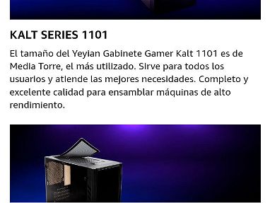 Yeyian Gabinete Gamer Kalt 1101 con Ventana LED Azul, Midi-Tower, Micro-ATX, USB 3.1, sin Fuente, Negro (YNH-K1101) - Img 67879553