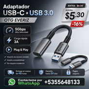 Adaptador USB-C a USB 3.0 OTG EVERIZ – Alta Velocidad 5Gbps - Img 57192550