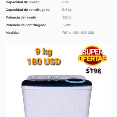 Lavadora 9 kg semiautomática - Img 116843275
