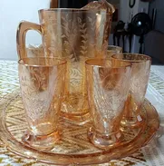 Jarra Vintage con 5 vasos y la fuente de base - Img 49598397