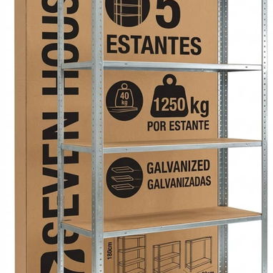 Estante Modular Metálico de 5 Niveles - 7house – Hasta 1250 Kg 🏠 $110 - 2/2