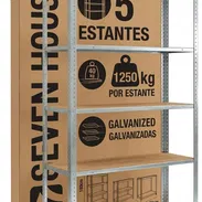 Estantería Modular Metálica con 5 Baldas Plateado 7house - Img 55732763