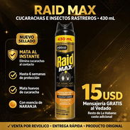 🚨 INSECTICIDA RAID MAX 430 mL - ¡ACABA CON LA PLAGA DE CUCARACHAS Y RASTREROS! 🚨 - 15 USD - Img 56927177
