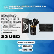 Utensilios (12 piezas) + set de cuchillos negros 💲 23 USD - Img 55226587