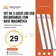 Set de 3 Luces LED USB Recargables con Base Magnética | videojuegoshabana.com - Img 55554425