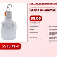 FOCO LED RECARGABLE POR USB 40 W VPT-0123 - Img 56198378
