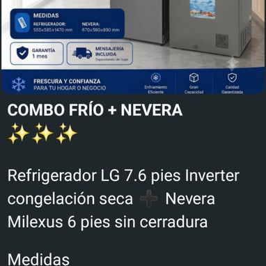 Combos Refrigerador + Nevera - Img 123649984