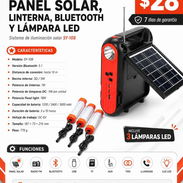 Radio con Panel solar, Linterna, Bluetooth y Lámpara LED - Img 56839101