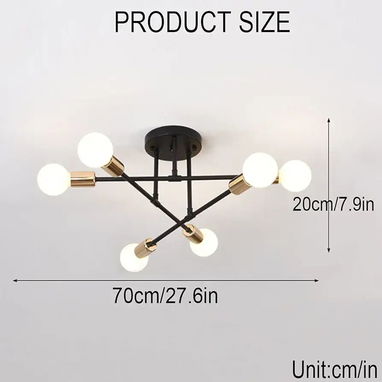 💡✨ LÁMPARA DE TECHO SPUTNIK – DEMEANOR | ORO Y NEGRO | MODERNA – 50 USD - Img 118820233