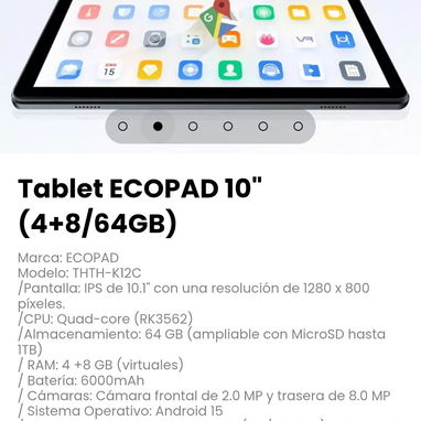 Tablet ECOPAD 10" (4+8/64GB) Marca: ECOPAD - 2/6