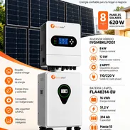 Kit de respaldo FelicitySolar inversor de 8kw + Batería de 16kwh+8 paneles bifaciales de 620 watts - Img 57711363