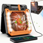 Ventilador recargable verde olivo con panel solar - Img 57641968