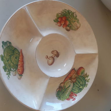 Cenicero fuente plato vegetales porcelana - Img 124093115