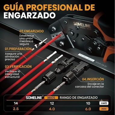 Kit Profesional de Crimpado MC4 + 12 Pares de Conectores M/F IP67 - 2/5