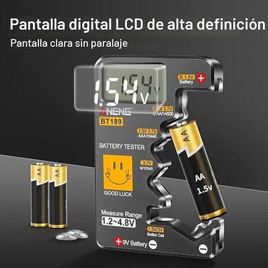-Probador Digital de Baterías con Pantalla LCD - 3/4