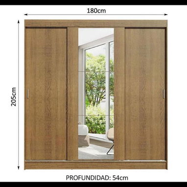 Closet de 3 puertas con espejo y gavetas importados nuevos en caja - 3/3