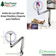 * Anillo de Luz LED con Brazo Flexible y Soporte para Teléfono - Img 56141574