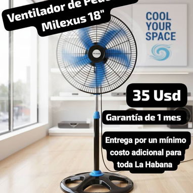 Ventilador de Pedestal Milexus 18", Garantía de 1 mes, Entrega por un mínimo costo adicional para toda La Haban - Img 126788507