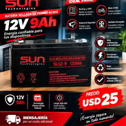 Batería 12V 9A Sun para Backup, UPS, Moto X100, Sistema de Seguridad, Ventilador Recargable - Img 57474438