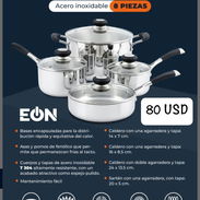 🫕 JUEGO DE CLADEROS DE ACERO INOXIDABLE 🔴 EÓN ✅ PARA CUALQUIER TIPO DE COCINA 💲80 USD - Img 51855480