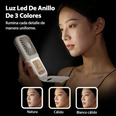 VENTILADOR DE MANO PORTÁTIL RECARGABLE 2 EN 1 - 5/10