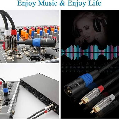 🎧 Cable Divisor en Y JOLGOO – XLR Macho a 2 RCA Macho - Img 126554582