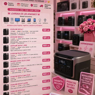 🌸 LAURIMAXENERGY ⚡🌸 🔋 ECOFLOW 2026 PREMIUM 📦 Equipos NUEVOS sellados + garantía 🚚 Mensajería GRATIS 📲+5354389456 - Img 123914852