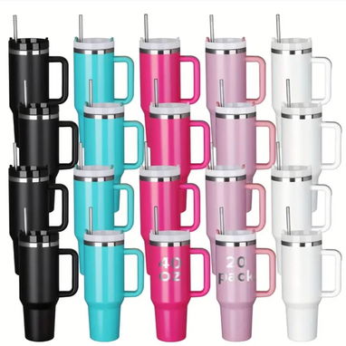 Tazas de acero jarra de agua grande 40oz, termos grandes con asa - 3/4