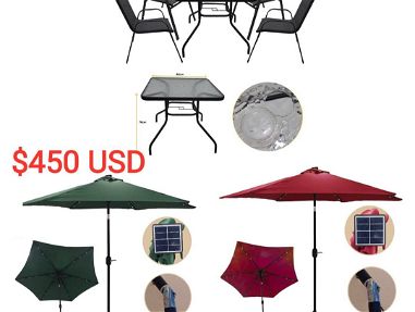 Juego de terraza,con sombrilla,mesa de hierro, - Img main-image-45637974