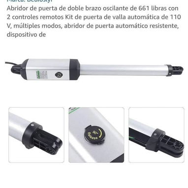 Abridor de puertas de doble brazo oscilante de 661 librascon 2 controles - 2/4