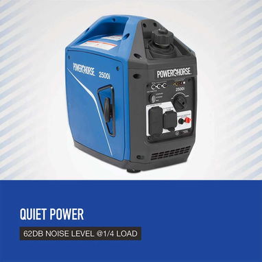 NEW Powerhorse 6075628 Inverter Generator, 2500 Surge Watts, 1800 Rated Watts - 3/7