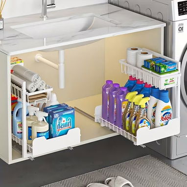 ORGANIZADOR BAÑO | ORGANIZADOR LAVAMANOS | ORGANIZADOR FREGADERO | REPISA DESLIZANTE | ESTANTE GABINETE | ORGANIZADOR CO - Img 123419204