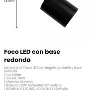 Lámpara de 1 foco LED con ángulo ajustable y base redonda. Luz cálida - Img 56951332
